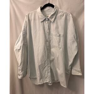 American Eagle Lt Blue Button Up Cotton Blouse Women’s Small